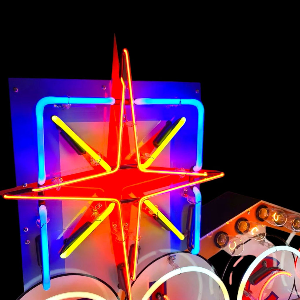 Welcome to Las Vegas - Glass Neon Sign with Metal Can - Iconic Vintage Monument XL 60in/72in/84in Large Scale Replica