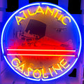 Atlantic Gasoline Aviation Tested Single-Sided Neon Porcelain Box Sign