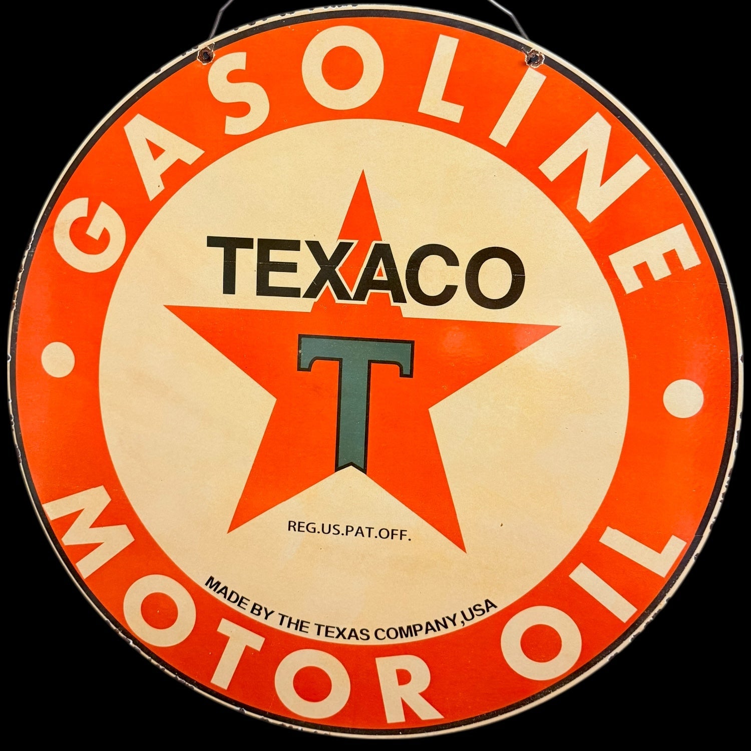 *Limited* Texaco Gasoline Double-Sided Large Porcelain Enamel on Steel (DS 30-Inch)