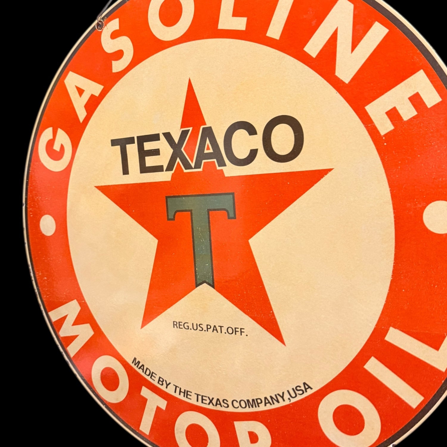*Limited* Texaco Gasoline Double-Sided Large Porcelain Enamel on Steel (DS 30-Inch)