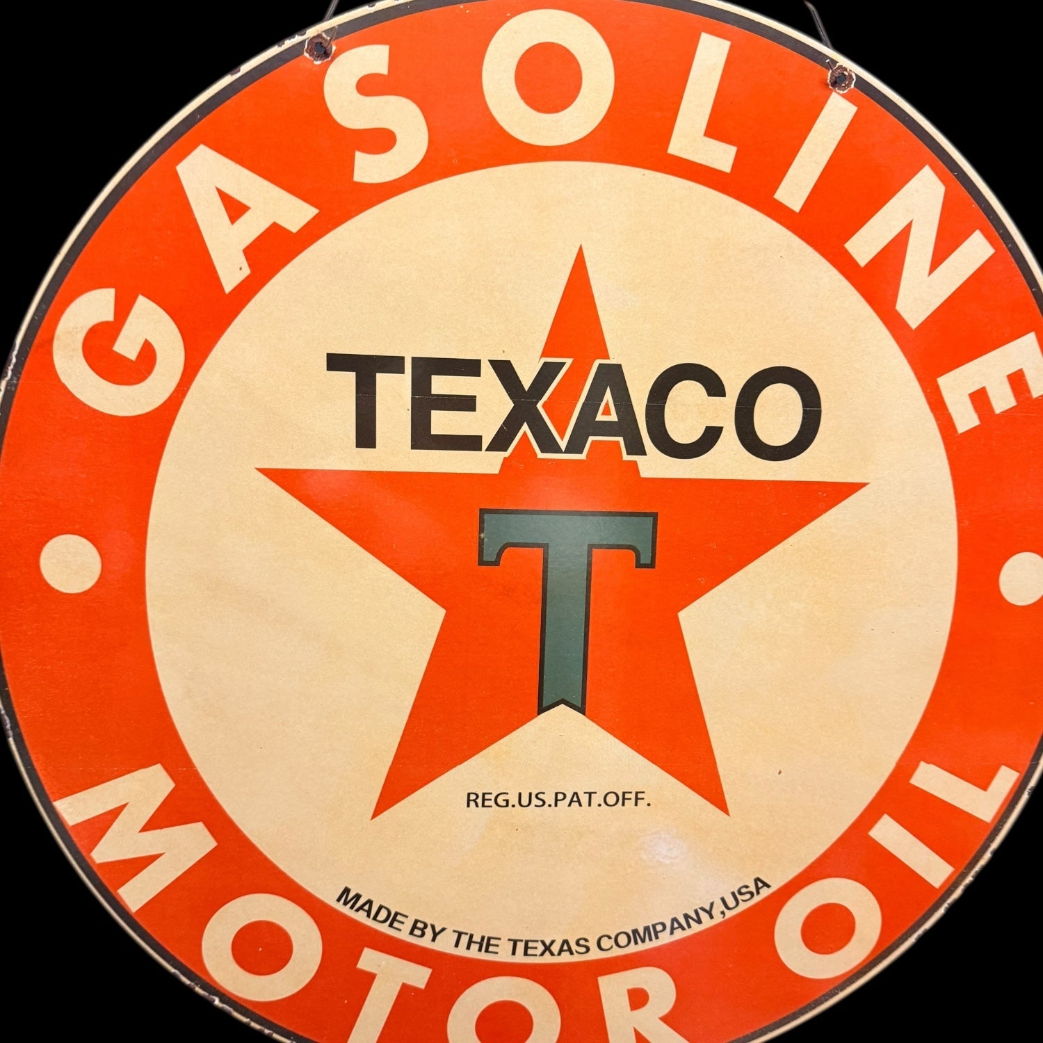 *Limited* Texaco Gasoline Double-Sided Large Porcelain Enamel on Steel (DS 30-Inch)