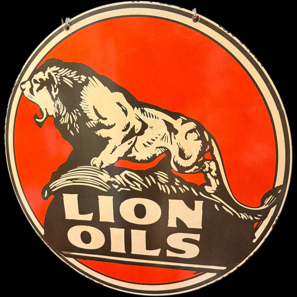*Limited* Lion Oils Double-Sided Large Porcelain Enamel on Steel (DS 30-Inch)