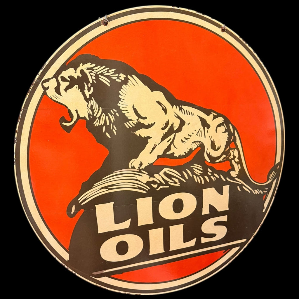 *Limited* Lion Oils Double-Sided Large Porcelain Enamel on Steel (DS 30-Inch)