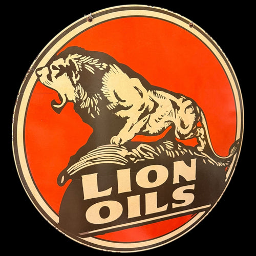 *Limited* Lion Oils Double-Sided Large Porcelain Enamel on Steel (DS 30-Inch)