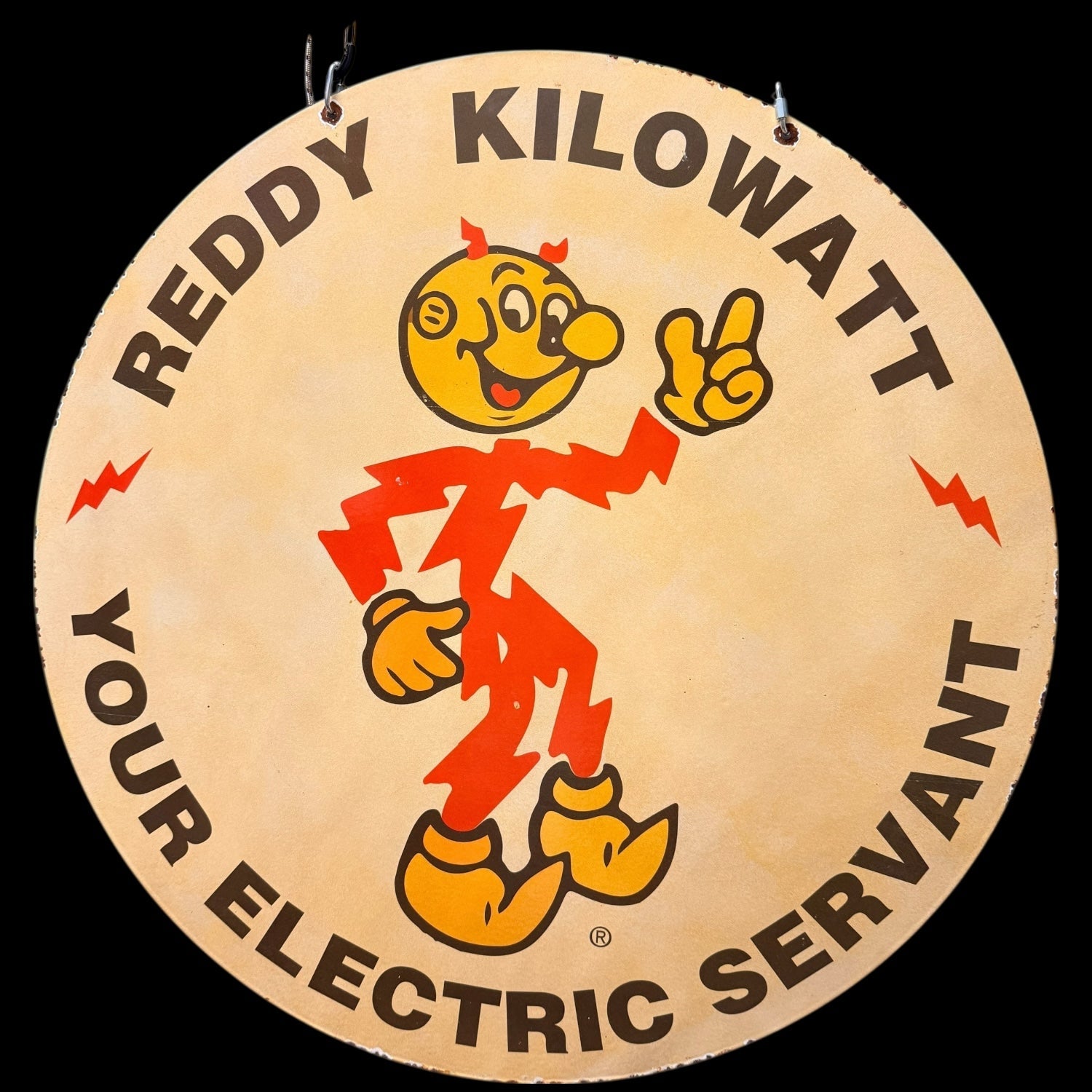 *Limited* Reddy Kilowatt Double-Sided Large Porcelain Enamel on Steel (DS 30-Inch)