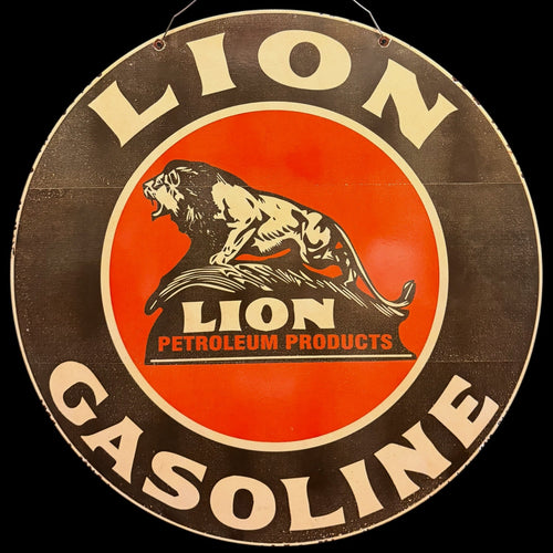 *Limited* Lion Gasoline Double-Sided Large Porcelain Enamel on Steel (DS 30-Inch)