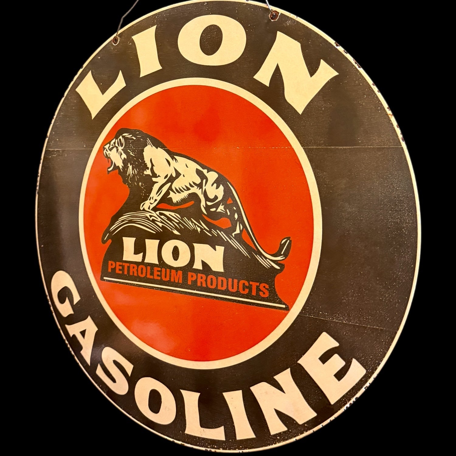 *Limited* Lion Gasoline Double-Sided Large Porcelain Enamel on Steel (DS 30-Inch)