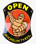 Michelin Tyres Open Die Cut Porcelain Vintage Metal Sign