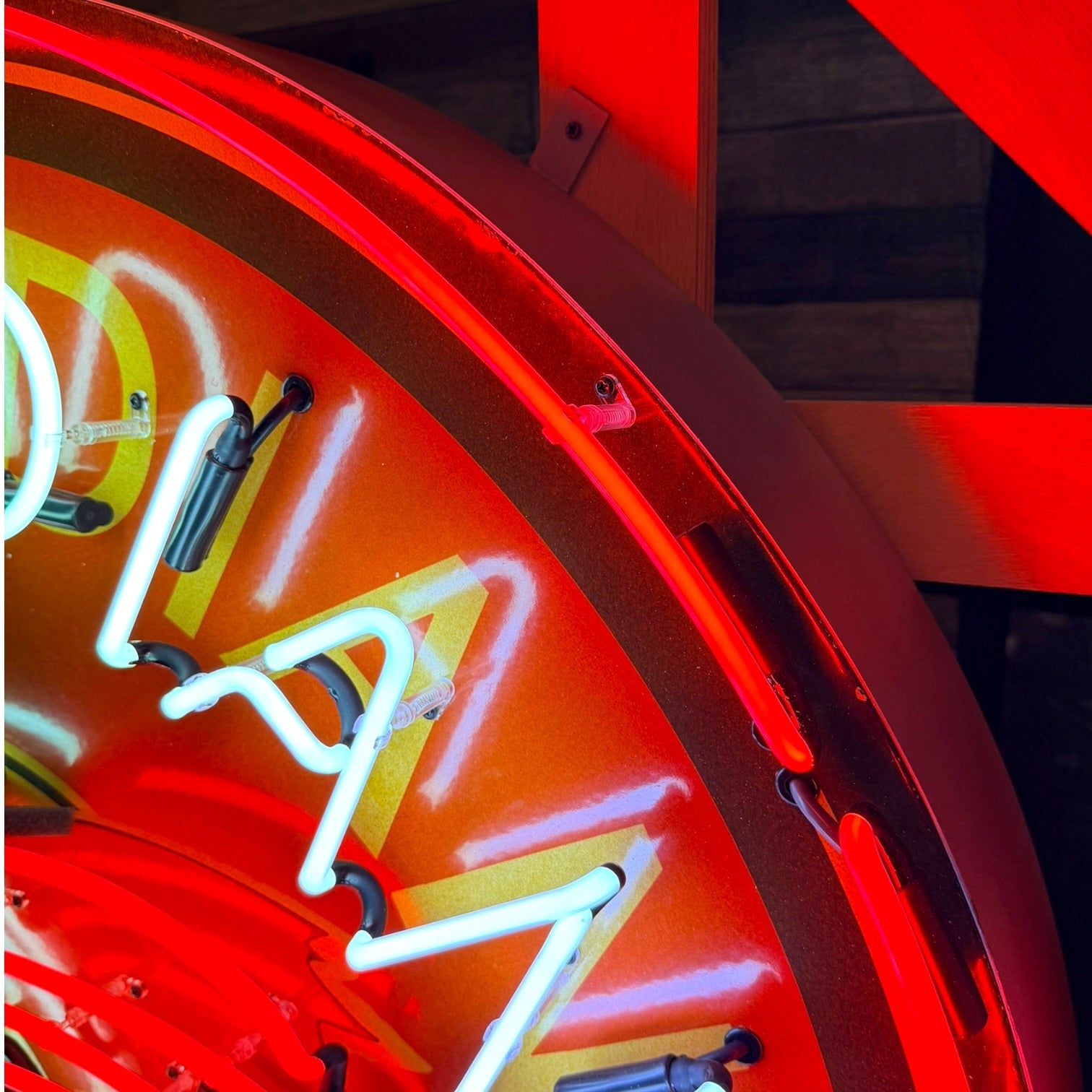 Red Indian Motor Oils Single-Sided Neon Porcelain Box Sign
