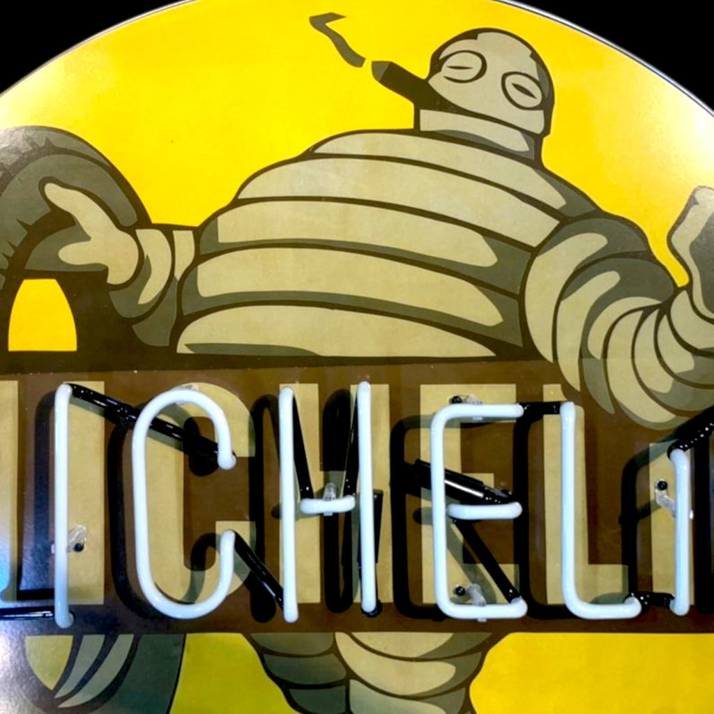 Michelin Man Stock Tires Neon Porcelain Enamel Sign
