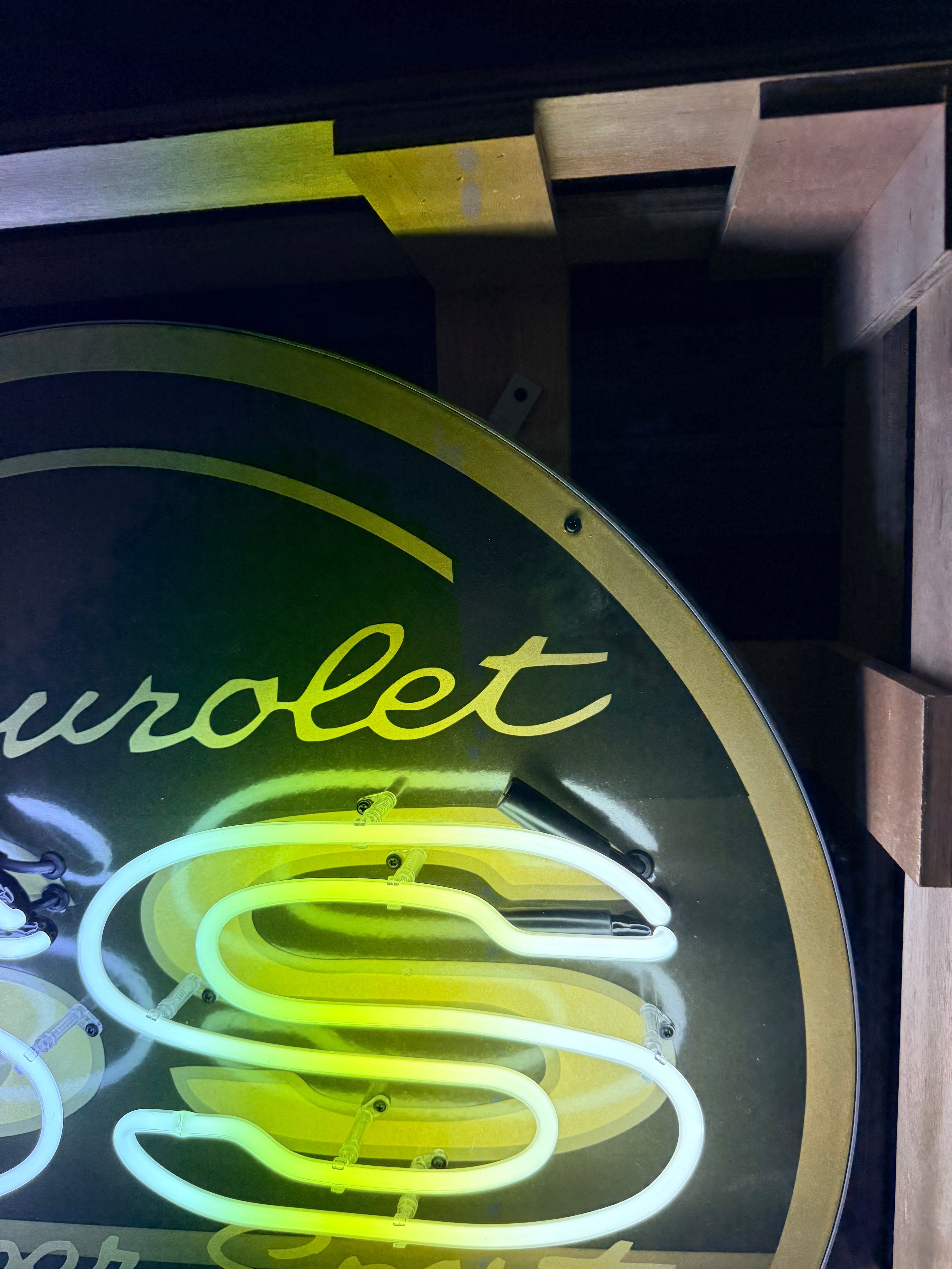 Cheverolet SS Super Sport Single-Sided Neon Porcelain Box Sign