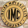 IMC Motorcycles Vintage White Porcelain Enamel Sign 12-Inch