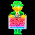 Easy Terms Real Neon Sign - Die Cut Used Car Salesman - Authentic Glass & Porcelain - Retro Automotive Advertising