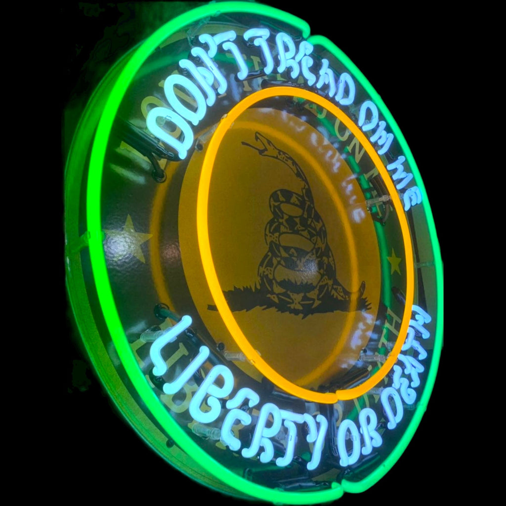 Don't Tread on Me Single-Sided Neon Porcelain Box Sign