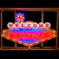 Welcome to Las Vegas - Glass Neon Sign with Metal Can - Iconic Vintage Monument XL 60in/72in/84in Large Scale Replica