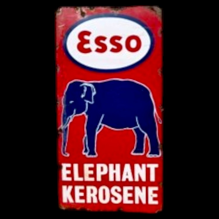 Esso Elephant Kerosene Panel Porcelain Enamel Vintage Metal Reproduction