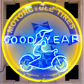 Goodyear Motorcycle Tires Single-Sided Neon Porcelain Box Sign
