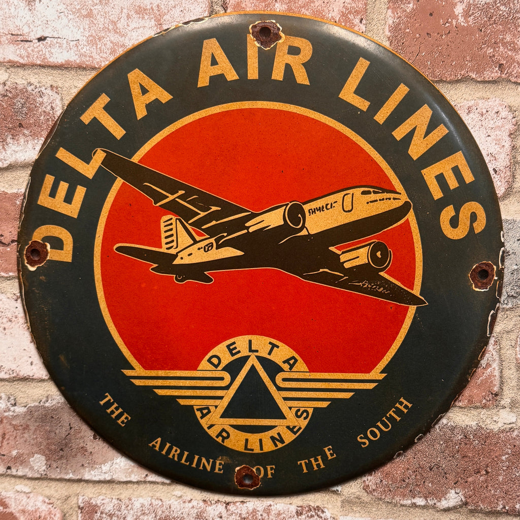 Delta Airline of the South Porcelain Enamel Sign (12in)