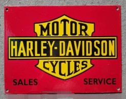 Harley Davidson Motorcycles Panel Porcelain Enamel Vintage Metal Reproduction