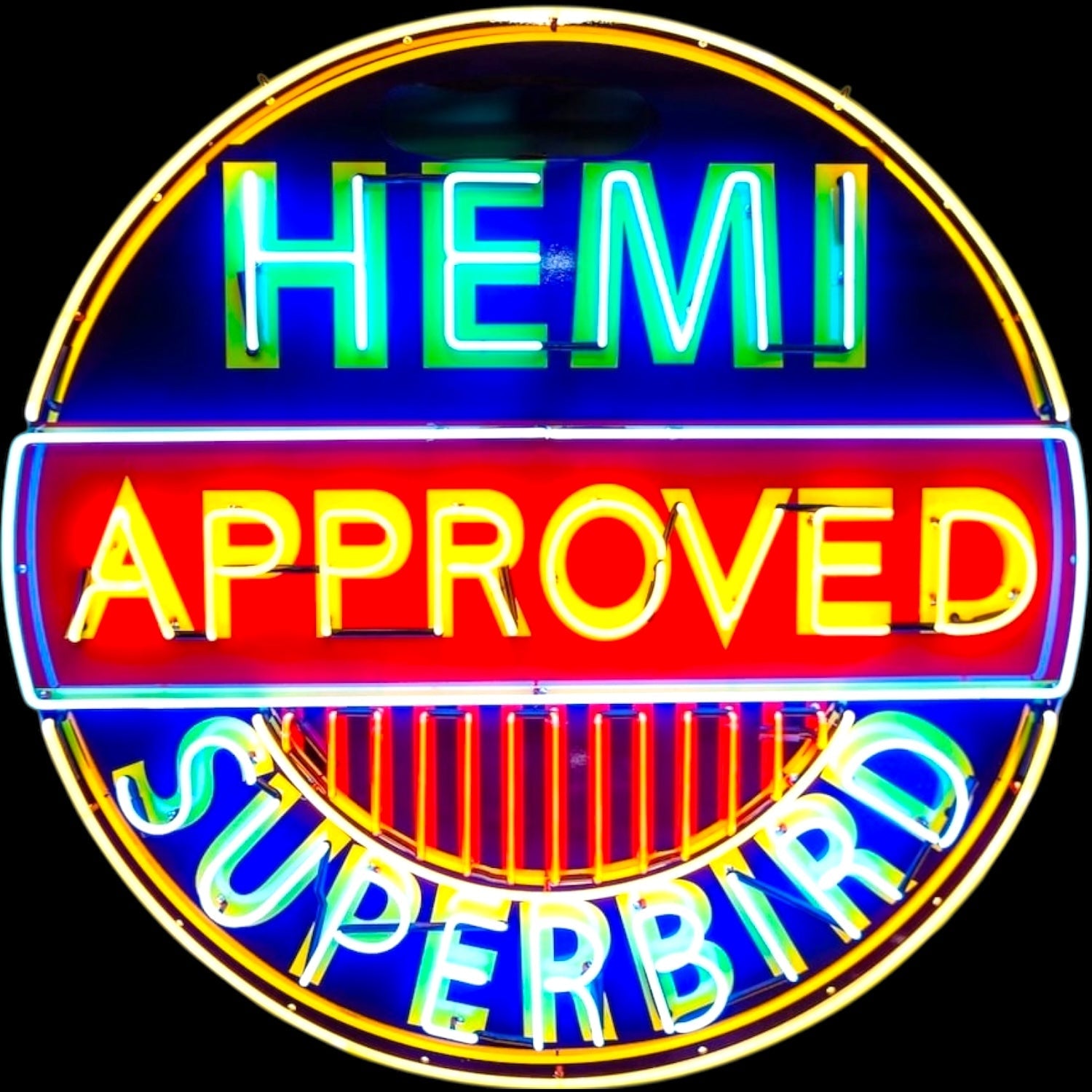 Hemi Approved Superbird - Vintage Dealer Display Real Neon Porcelain Can (24" - 48")