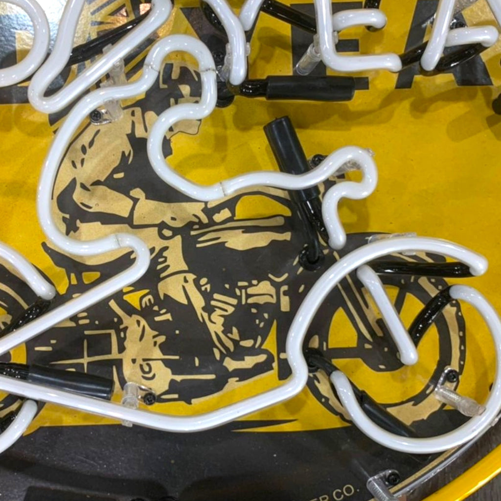Goodyear Motorcycle Tires Single-Sided Neon Porcelain Box Sign