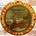 Champion Outboard Motors 1940 Porcelain Enamel Sign (12in)