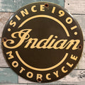 Indian Motorcycle Since 1901 Black Vintage Porcelain Enamel Sign (12in) Officially Licensed