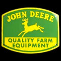 John Deere Quality Farm Die Cut Porcelain Vintage Metal Sign