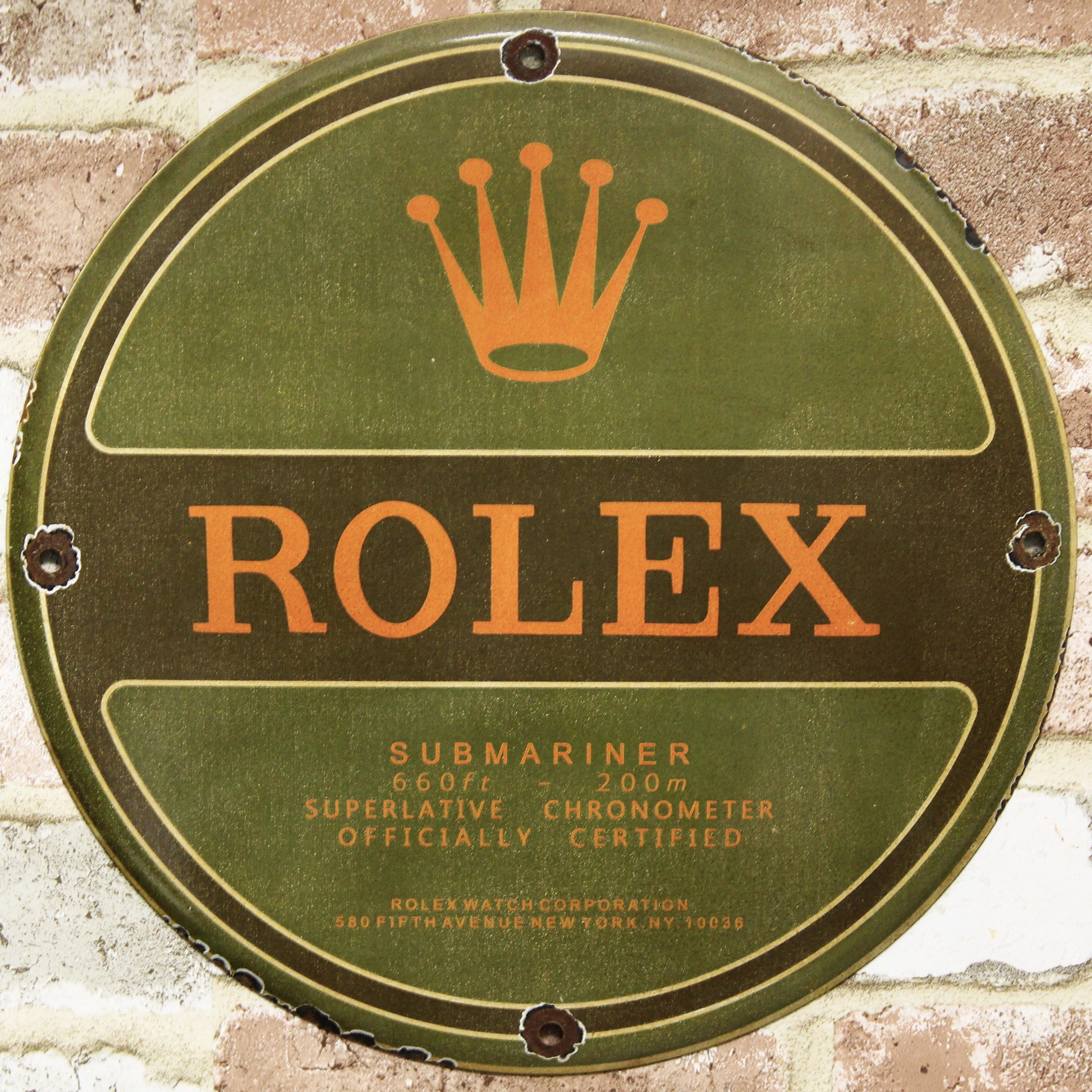 Rolex Submariner Vintage Watch Porcelain Enamel Sign (12in)