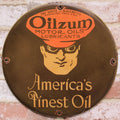 Oilzum America's Finest Oil Porcelain Enamel Sign (12in)
