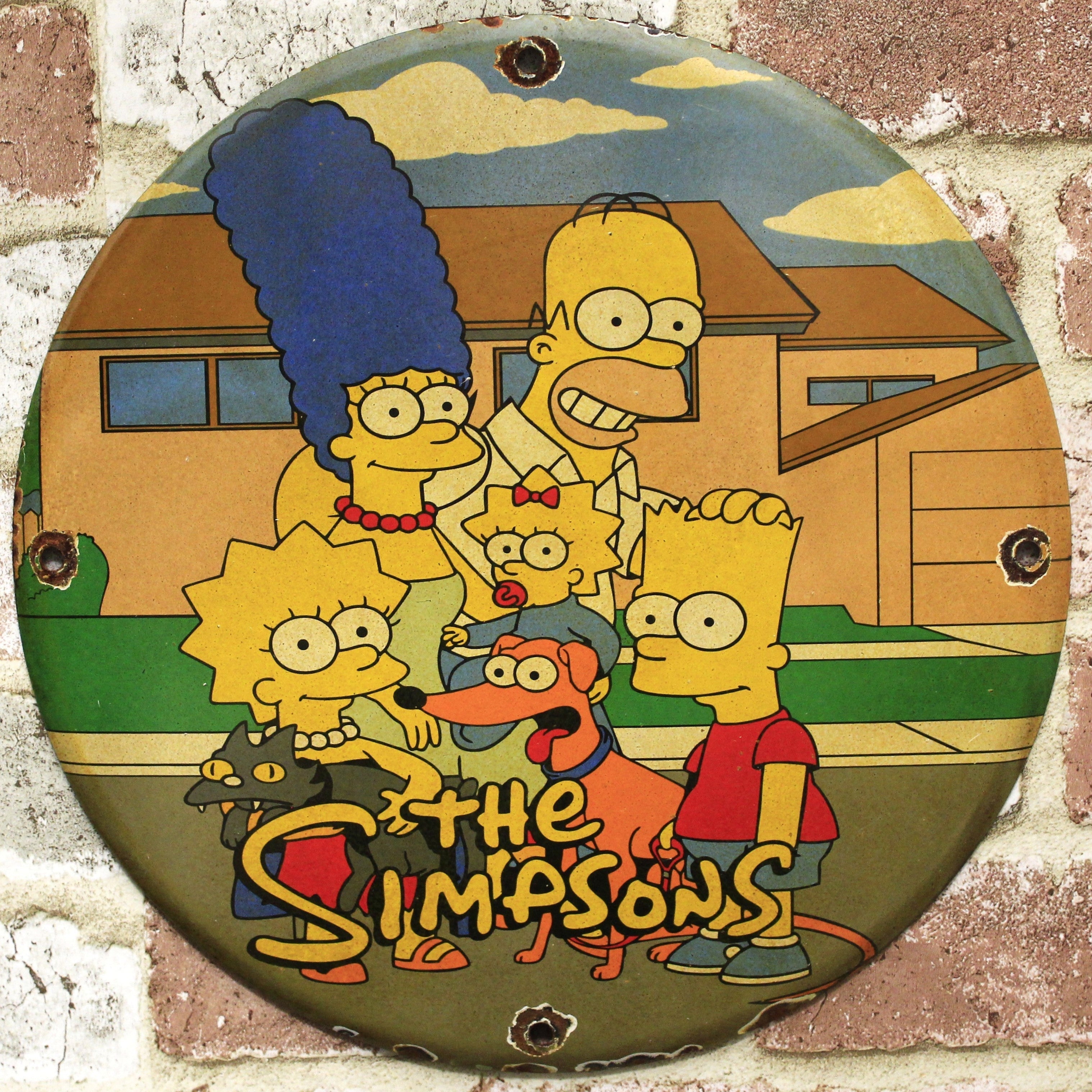 The Simpsons Iconic Television Porcelain Enamel Sign (12in)