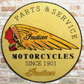 Indian Motorcycles Parts & Service 30-Inch Large Porcelain Enamel Sign