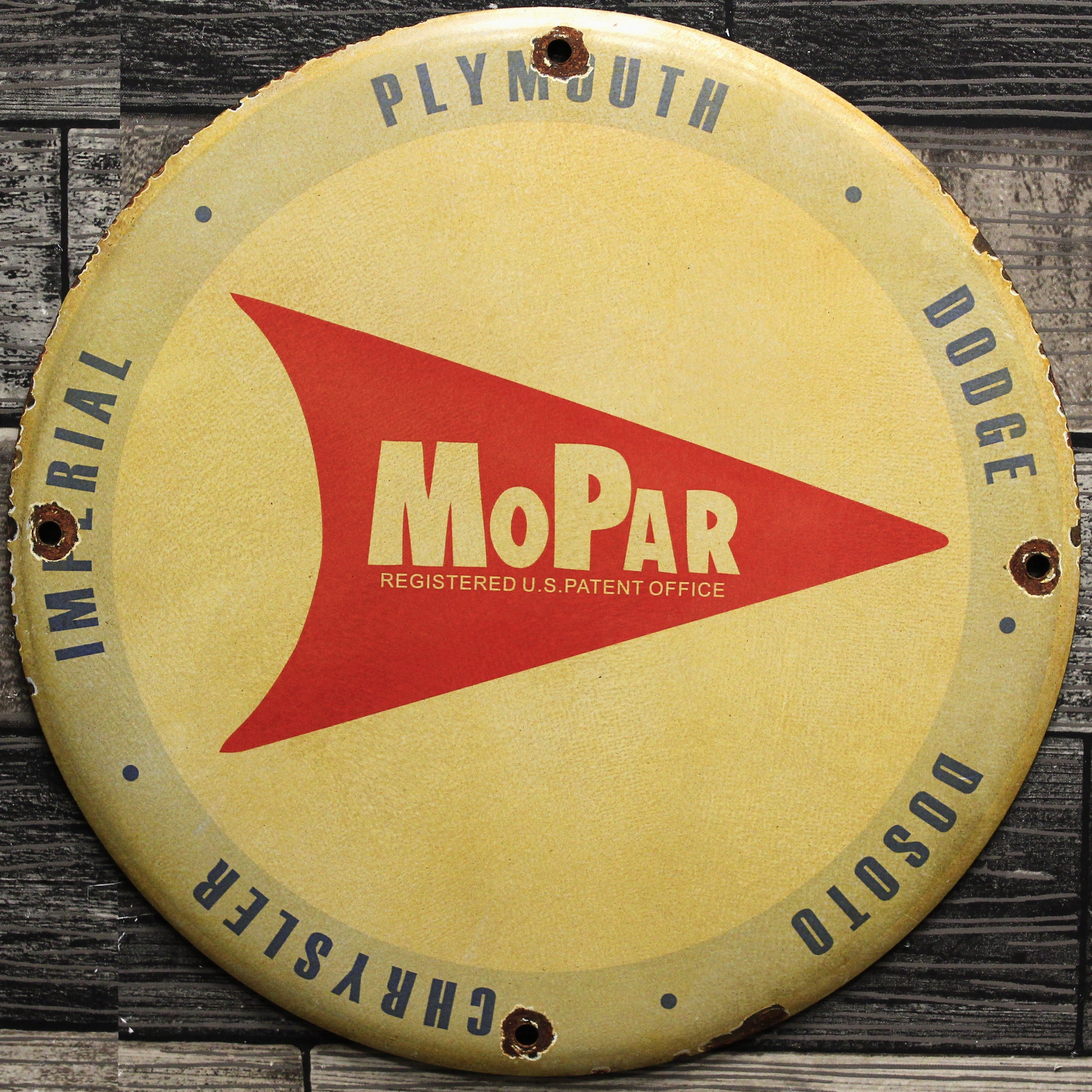 Mopar Plymouth Dodge Chrysler Porcelain Enamel Sign (12in)