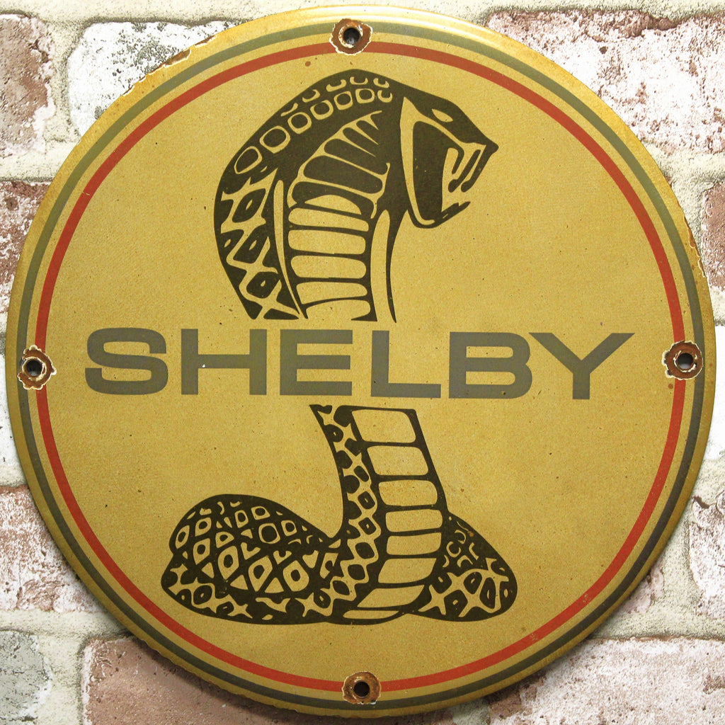 Ford Shelby Cobra Snake Porcelain Enamel Sign (12in)