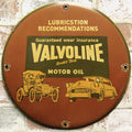 Valvoline Motor Oil Porcelain Enamel Sign (12in) MISSPELLED
