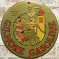 Gilmore Gasoline Bugs Bunny & Elmer Fudd Porcelain Enamel Sign (12in)