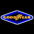 Classic Goodyear Wingfoot Diamond Neon Porcelain Dealership Style Sign with Steel Can