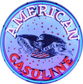 American Gasoline Single-Sided Neon Porcelain Box Sign