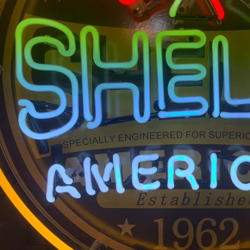 Shelby American Racing 1962 Neon Porcelain Sign with Can