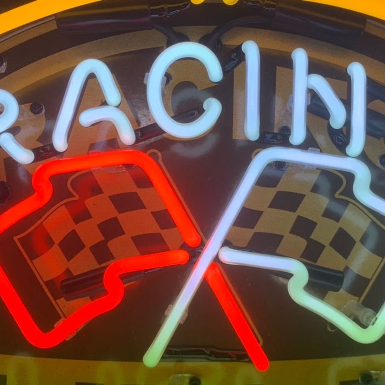 Shelby American Racing 1962 Neon Porcelain Sign with Can