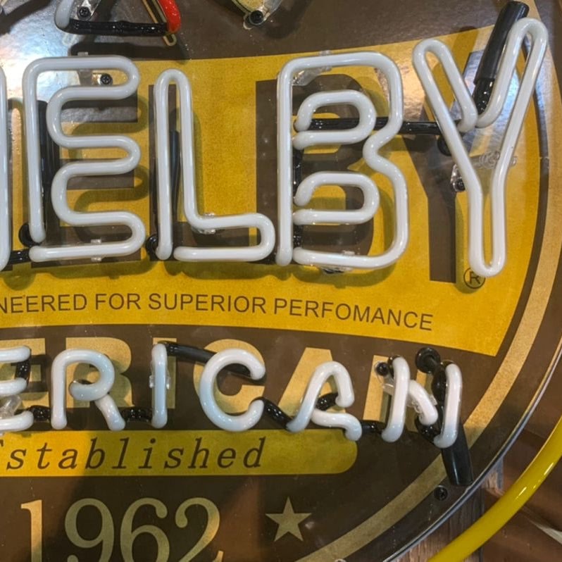 Shelby American Racing 1962 Neon Porcelain Sign with Can