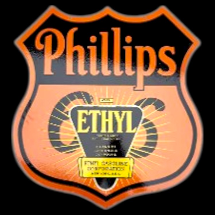 Phillips 66 Ethyl High Octane Porcelain Pump Sign Vintage Die-Cut Metal Highway Shield