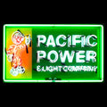 Reddy Kilowatt Pacific Power & Light Neon Porcelain Can Sign