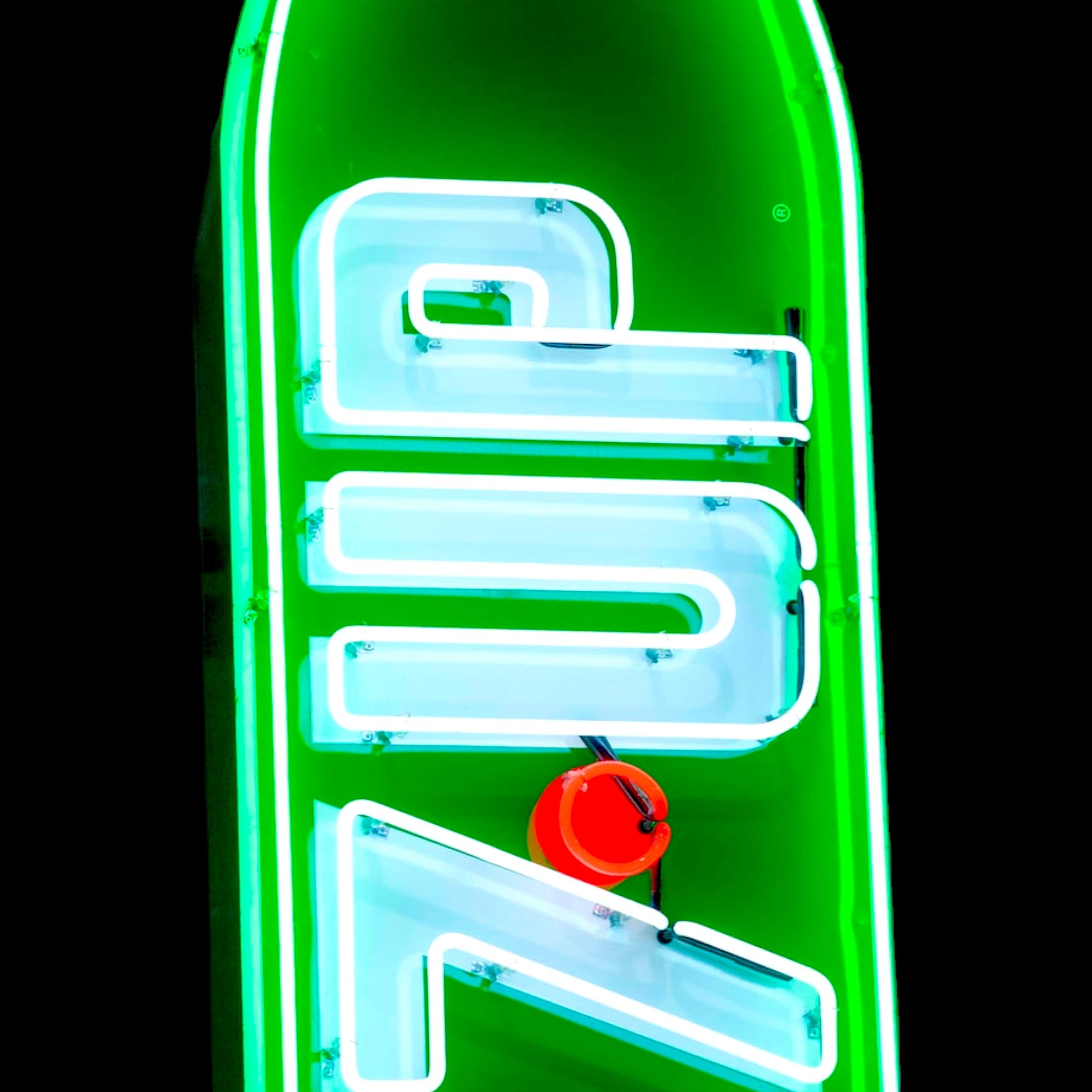 7UP "The Uncola" Neon Porcelain Sign Die Cut Bottle with Can Vintage Soda Advertising