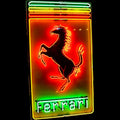 Prancing Horse Ferrari Neon Porcelain Panel Dealer Display with Steel Can