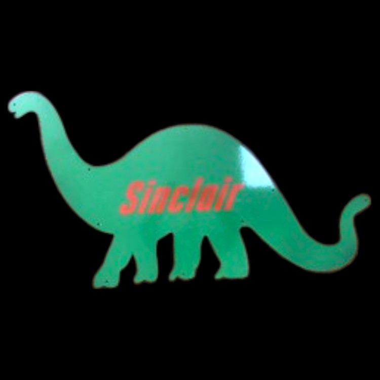 Sinclair Green Dino Large Die Cut Porcelain Enamel Sign