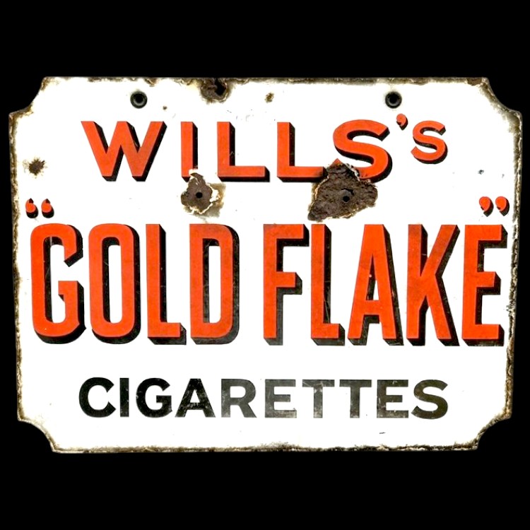 Will's Gold Flake Cigarettes Porcelain Enamel Vintage Metal Reproduction