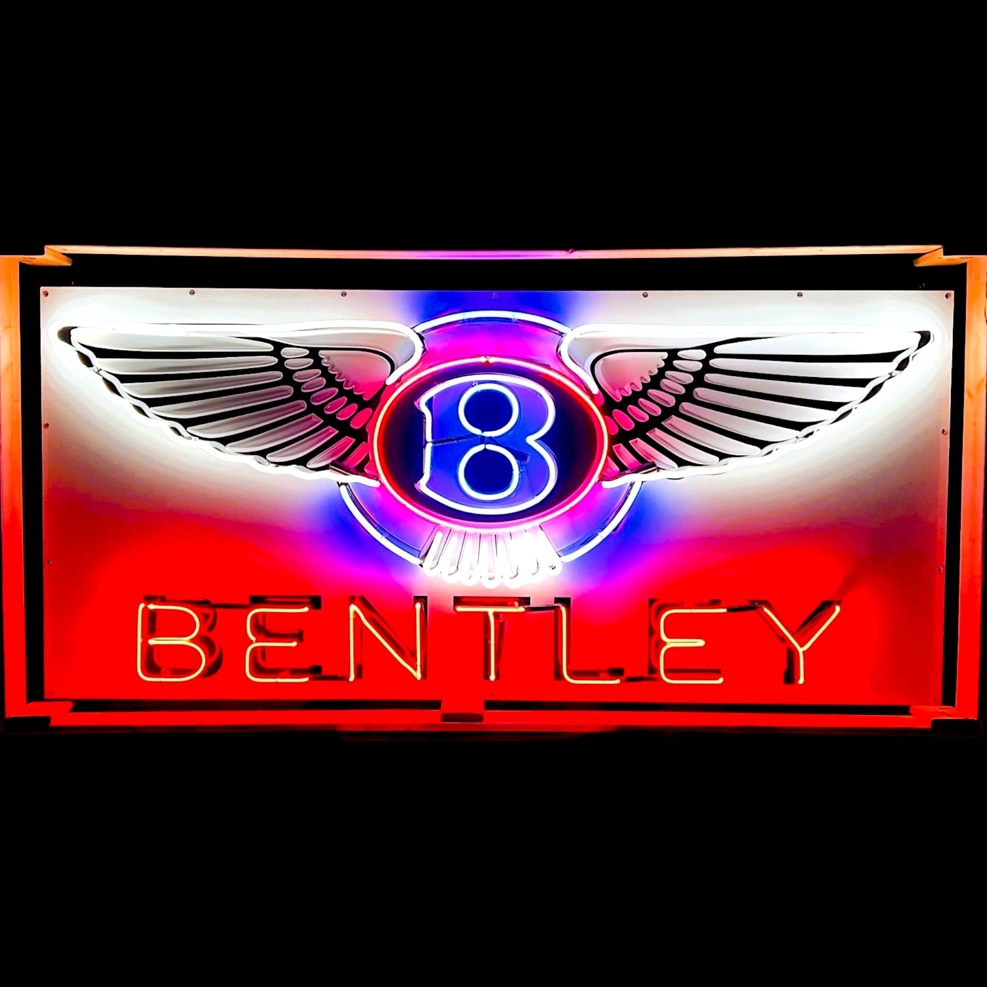 XL Bentley Dealership Neon Sign - Real Glass, Porcelain, Steel Can - Premium, Luxury, Auto Advertising Reproduction
