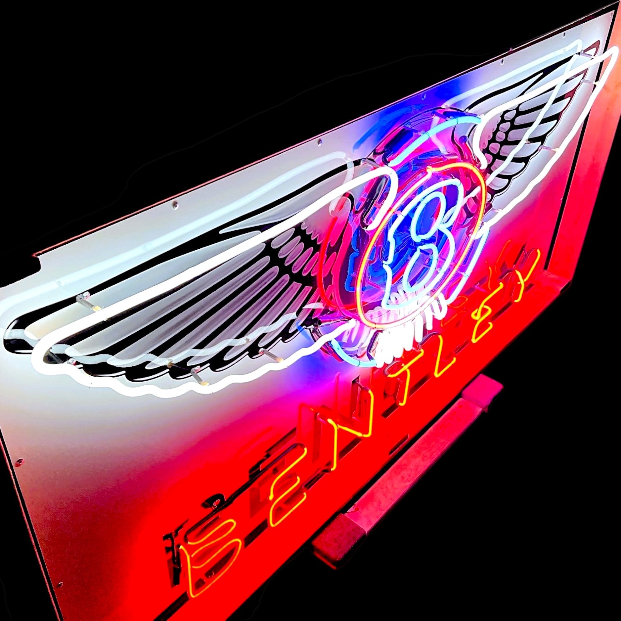 XL Bentley Dealership Neon Sign - Real Glass, Porcelain, Steel Can - Premium, Luxury, Auto Advertising Reproduction