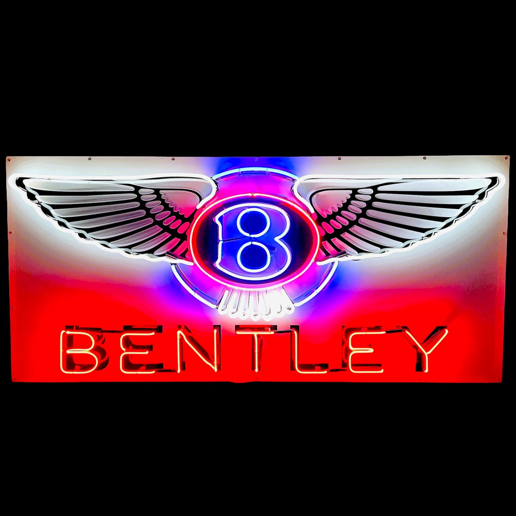 XL Bentley Dealership Neon Sign - Real Glass, Porcelain, Steel Can - Premium, Luxury, Auto Advertising Reproduction